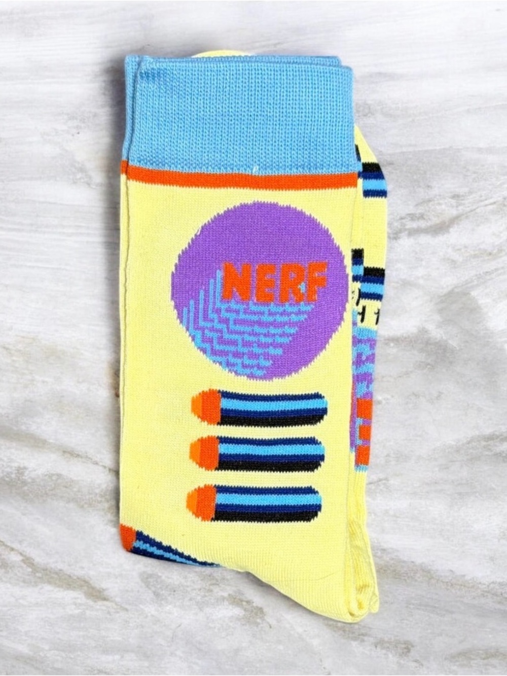 NERF Itβs NERF or Nothinβ Elite Dart Novelty Crew Socks Size 6-12